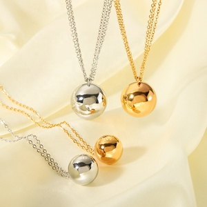 Nhà Sản Xuất Bán Buôn Làm mờ Miễn Phí Thép Không Gỉ 18K Mạ Vàng Hợp Thời Trang Bóng Mặt Dây Chuyền Vòng Cổ Cho Phụ Nữ - Product Image 1