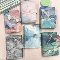 Carnet de Notes Sirène Personnalisé en Cuir PU, Classeur Budget A6 à 6 Anneaux, Feuilles Mobiles, Organisateur de Budget en Gros