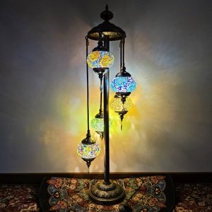 Veilleuse décorative 5 <span class=keywords><strong>Globes</strong></span> <span class=keywords><strong>Lampadaire</strong></span> mosaïque turque <span class=keywords><strong>Lampadaire</strong></span> marocain sur pied - Product Image 4