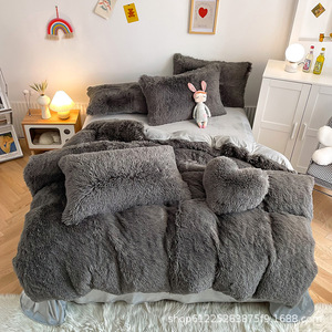 Mùa Đông Dày Bộ Đồ Giường San Hô Lông Cừu Bộ Đồ Giường Tinh Khiết Dày Villi Chăn Bìa Tấm Ga Giường - Product Image 3
