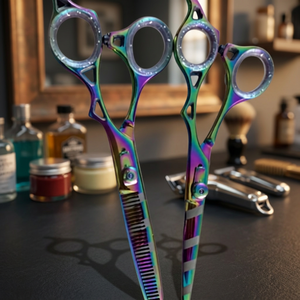 Ciseaux à effiler les cheveux ASAP Sharp Rainbow, ciseaux de coiffure professionnels, acier inoxydable 4Cr13, manche moyen, salon - Product Image 6