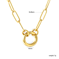 Collier délicat avec pendentif médaillon géométrique assorti, finition or poli, idéal pour les rendez-vous, les fêtes et le bureau