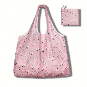 Design Wholesale Large-capacity <b>Folding</b> Shopping Bagscreative Portable Printed Handheld Storage <b>Bags</b> - Product Image 1