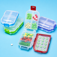Kotak Organizer Pil Portabel 8 Grid untuk Dompet Perjalanan, Kotak Obat Berkapasitas Besar Dua Lapis