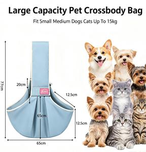 Sac de transport pour animaux de compagnie imperméable en gros, sac à bandoulière en toile résistant à la saleté pour promenades avec chien, avec crochet de sécurité intégré - Product Image 1
