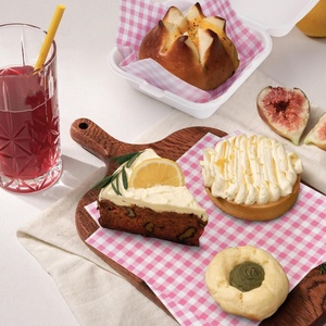 Materiales seguros para alimentos de alta calidad, hojas de papel encerado rosa a cuadros para envolver <span class=keywords><strong>hamburguesas</strong></span> y aperitivos - Product Image 3