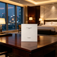 Carpeta de Menú de Servicio a la Habitación en Cuero PU Personalizada con Logotipo en Dorado, Carpeta de Menú de Hojas Sueltas para Hotel y Restaurante