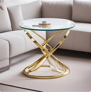 Morden Luxury <strong>Black</strong> Glass Top Coffee <strong>Table</strong> with Cross Legs Metal Base Farmhouse Style Home <strong>Decor</strong> Furniture for Living Room - Product Image 4
