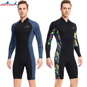 Combinaison de plongée DIVE&SAIL 1,5 mm, une pièce, manches longues, néoprène antibactérien, protection solaire, fermeture éclair sur la poitrine, pour hommes, plongée en apnée, natation, plongée - Product Image 2
