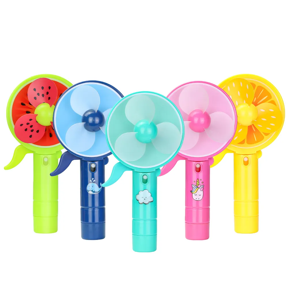 Portable Hand-Pressed Manual Cooling Water Mist Fan Cute Summer Kids Party Favors for Outdoor