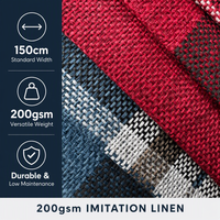 Tissu d'ameublement tissé 200 g/m² 100 % polyester, teint uni, résistant aux taches, durable, imitation lin