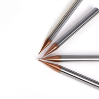 Fraise à queue en carbure KERUISI HRC68, diamètre de la tige 4 mm, diamètre de coupe 0,3-0,8 mm, revêtement nano TIALXN en tungstène massif, outils de coupe CNC OEM/ODM