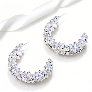 Orecchini da Donna all'Ingrosso, Orecchini Rotondi alla Moda con Diamanti d'Acqua, Accessori da Strada per Aste, Orecchini da Donna - Product Image 6