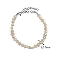 Bracelet en perles de nacre baroque naturelles pour femmes, argent sterling 925, perles tendance, bracelets de créateur, vente en gros, bijoux fins