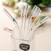 Pailles en verre borosilicate réutilisables et écologiques personnalisables nouvel accessoire pour verres avec logo personnalisé ensemble de verres à boire