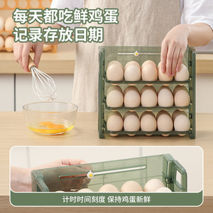 <b>Egg</b> <b>Storage</b> Box Multi Layer Portable Flip Top Food Grade Refrigerator Preservation Travel Use - Product Image 5