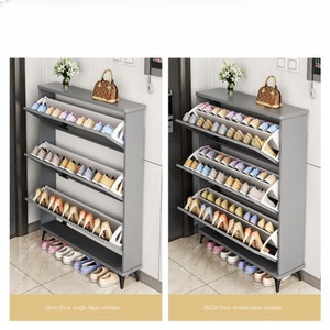 Gabinete de zapatos de cubo basculante de <span class=keywords><strong>entrada</strong></span>, muebles para el hogar blancos americanos, gabinete de estante de zapatos de madera - Product Image 3