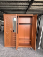 Armoire métallique à 4 portes pour vêtements, placard en acier imprimé, mobilier de maison