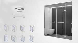 Box Doccia a T Multifunzione con Porta Scorrevole in Vetro Temperato Trasparente da 8mm, Impermeabile per Appartamenti, Bagni e Hotel Moderni - Product Image 2