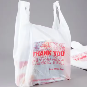 LDPE HDPE Chaleco Llevar Gracias Fabricación de bolsas de plástico Embalaje Bolsas de plástico blanco para alimentos con logotipo - Product Image 2