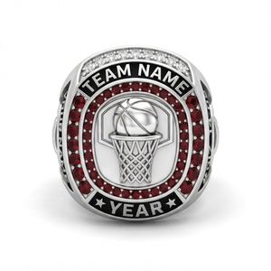 Anillo de Campeonato de Baloncesto Clásico Personalizado, Plata de Ley 925 con Engaste de Moissanita, para Ganadores de Equipos Deportivos, OEM ODM Unisex - Product Image 1