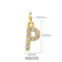 Micro Pave Pendentif 14K Or Charms Bracelet DIY Boucle D'oreille Charme Partie Bracelet Accessoires Lettre Initiale Femmes Bijoux Collier