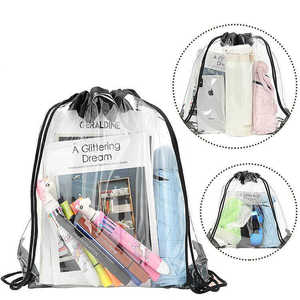 Biểu tượng tùy chỉnh PVC dây kéo ba lô trong suốt xem thông qua thiết kế cho sự kiện quà lưu niệm sinh viên Nguồn cung cấp mang theo giản dị - Product Image 1