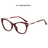 Lunettes de vue Finewell 72508 2025 unisexe rétro en TR90 et métal brillant, monture intégrale, anti-lumière bleue, protection UV, style œil de chat, décontractées