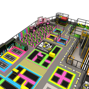 無料3Dデザイン子供用大きなスライド子供屋内遊具いたずら城大トランポリンパーク忍者戦士付き - Product Image 6