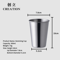 Fabricants directs d'usine, sans accessoires, nouveau petit mug à bière en acier inoxydable, capacité de 300 ml, écologique, thermique, pour les fêtes