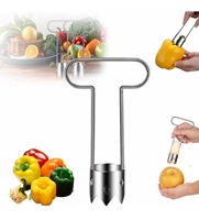 Outil manuel multifonctionnel en acier inoxydable 304 pour retirer le cœur des fruits et légumes, avec récipient, design moderne et simple, facile à utiliser, pour la maison