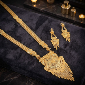 Wholesale Fashion 14K 18K 24K Gold Filled <b>Long</b> <b>Necklaces</b> Set, Floral Design Forming <b>Long</b> Jewelry Set, Brass Gold Plated Jewelry. - Product Image 1