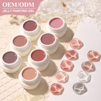 Gel de peinture UV OEM ODM effet gelée glacée 5g, vernis à ongles en gel de peinture, fournitures d'art à marque privée, gel de couleur pour nail art