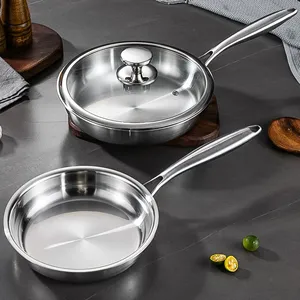 3 <strong>Layer</strong> 22CM Modern Stainless Steel No Coating Frying Pan Healthy Multi-Ply Clad Cookware Induction <strong>Compatible</strong> - Product Image 6