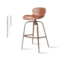 Tabouret de bar en bambou tendance avec dossier rotatif fixe, chaise de table d'îlot, luxe léger et simple HD-7291D