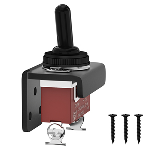 สวิตช์แบบกด 12V สำหรับงานหนัก 30 แอมป์ SPST เปิด-ปิด 2 ขา สำหรับเรือ พร้อมขายึดอะลูมิเนียมและฝาครอบกันน้ำสำหรับยานยนต์ - Product Image 1