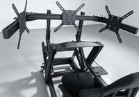 Simulador de Carreras de Realidad Virtual Ergonómico con Perfil de Aluminio 40160, Paquete de Cabina de Simulación con Soporte para Tres Monitores para Uso Doméstico