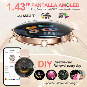 V85 akıllı saat kadınlar 1.43 ''AMOLED ekran BT çağrı kalp hızı kadın sağlık müzik spor erkekler için Smartwatch Android IOS - Product Image 4