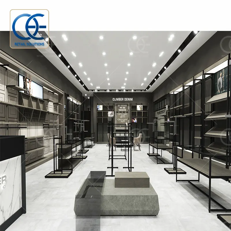 Custom Men's Clothing Shop Design Floor Stand Display Cabinet Design for Retail Lingerie Store