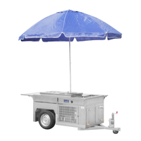 Chariot à hot-dog en acier inoxydable pour restaurants, boulangeries, magasins de crème glacée, chariot mobile
