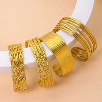 Brazalete Circular de Acero Inoxidable Chapado en Oro para Mujer, GOODLUCK, Joyería de Moda de Lujo, Resistente al Deslustre