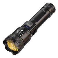 Lampe torche LED super lumineuse, zoomable, portable, étanche, ABS, rechargeable par USB, 10W, lampe de camping