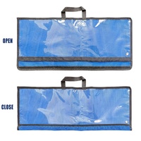 Sac de rangement robuste pour leurres et accessoires de pêche avec grande fenêtre transparente en maille, fermeture à poignée Velcro, organisateur d'équipement de pêche pour bateau en eau salée