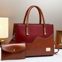 Sac à main pour femme en cuir PU, design tote, nouvelle couleur contrastée, grande capacité, logo métallique