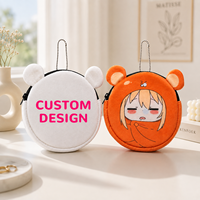Porte-monnaie en peluche personnalisé, pochette zippée personnalisée, porte-clés portefeuille personnage anime, sac cadeau OEM