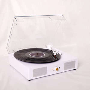Tocadiscos de Escritorio Moderno con Cubierta Antipolvo Transparente, Radio FM USB, Conexión BT, Sistema de Música de 3 Velocidades para Sala de Estar y Dormitorio - Product Image 2
