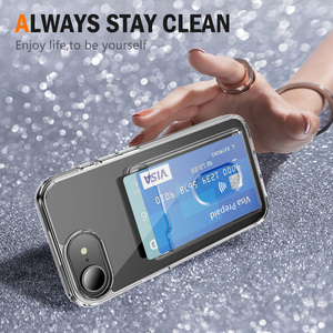 Étui de téléphone transparent avec fentes pour cartes pour <span class=keywords><strong>Apple</strong></span> <span class=keywords><strong>iPhone</strong></span> 16E 15 14 Plus 13 <span class=keywords><strong>12</strong></span> 11 Pro Max 7 8 – <span class=keywords><strong>Coque</strong></span> portefeuille simple et claire - Product Image 5