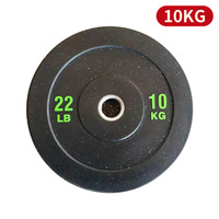 Vente en gros de plaques de poids en granules de caoutchouc multicolores avec logo personnalisé de 5 à 25kg, de 11 à 55lb pour l'entraînement physique en salle de sport
