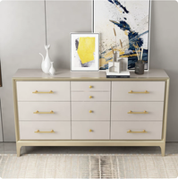 Commode à sept tiroirs en bois massif, meuble TV moderne de luxe léger pour chambre à coucher, meuble de rangement polyvalent pour salon