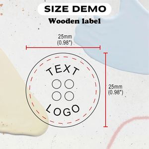 Personalized Custom Laser Engraved <b>Button</b> <b>Wooden</b> Tags 25x25mm Waterproof Durable for Bags Shoes Clothing Keychain - Product Image 6